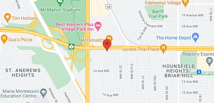 map of 1615 22A Street NW